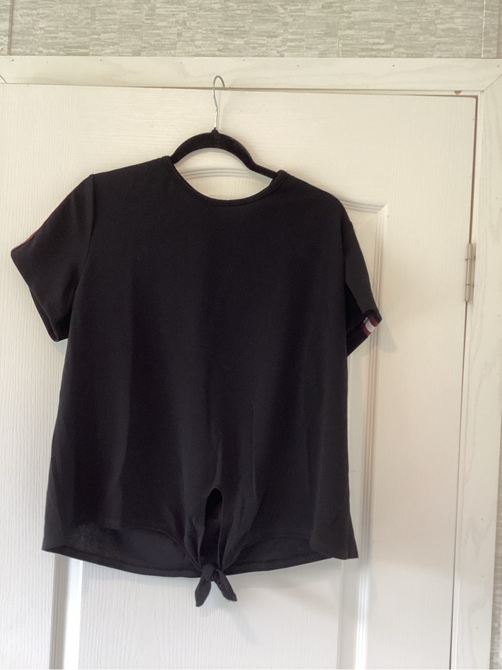 Harmony & Havoc Women’s Black Short Sleeve Tie-Front Top XL BNWT